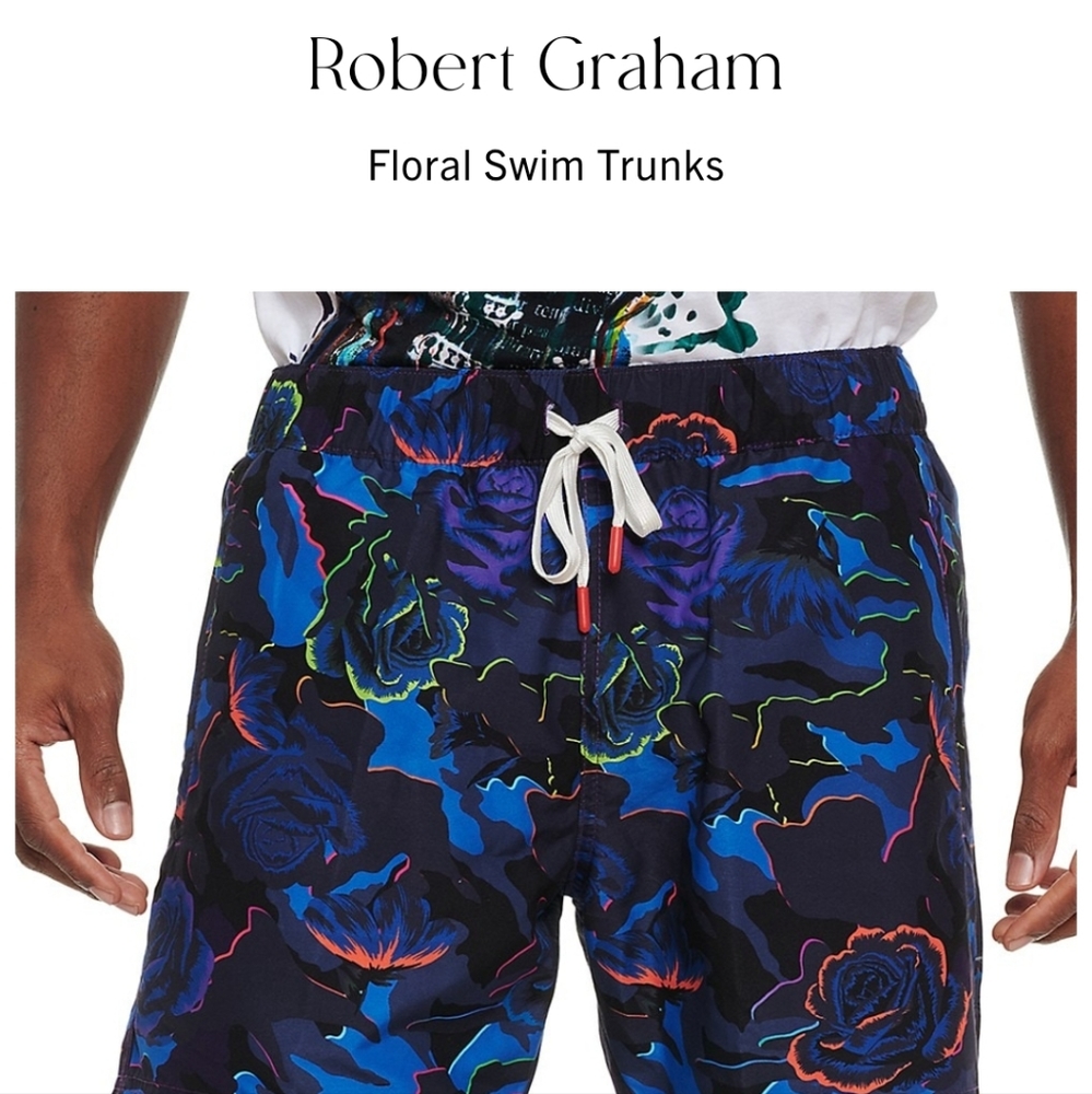 NWT Robert Graham Floral Swim Trunks-Multi
